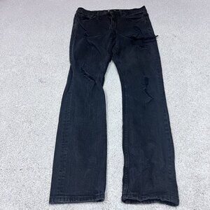 RSQ Jean’s Skinny Black Distressed Pockets Men’s Size 30x32